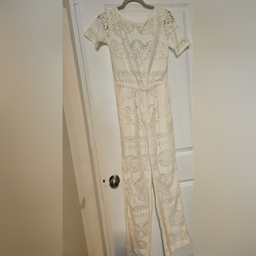 ABS Allen Schwartz Jumpsuit, Size small, off white